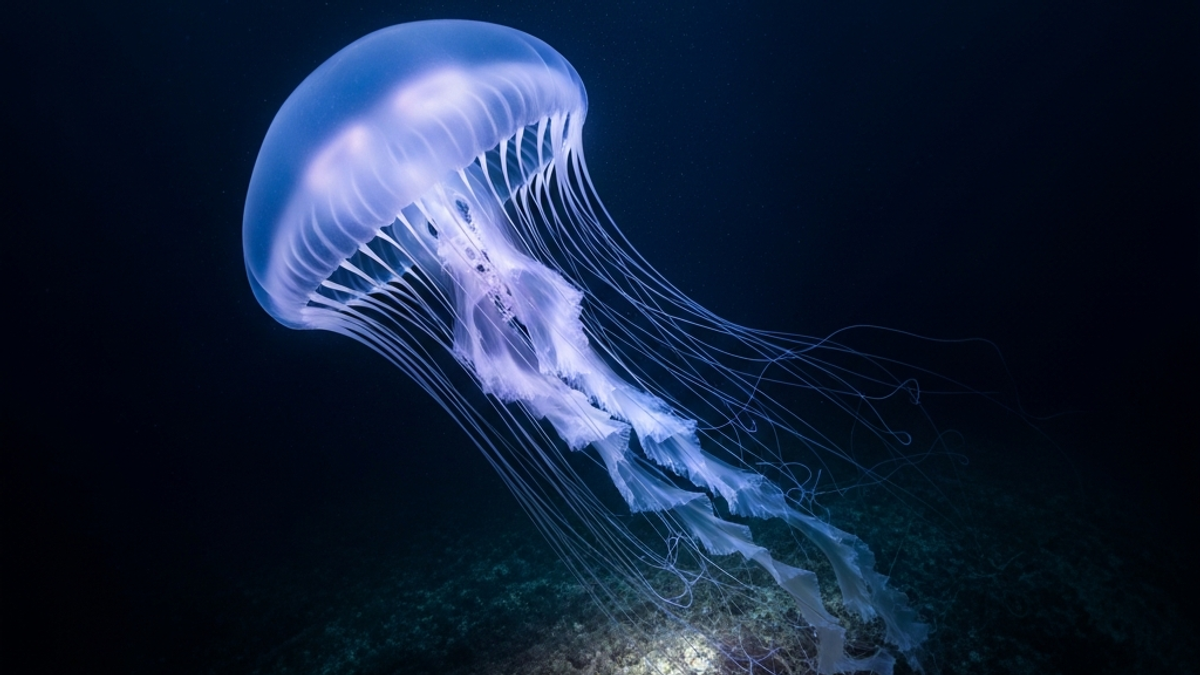 ## Why is the giant phantom jellyfish so rarely seen by humans?