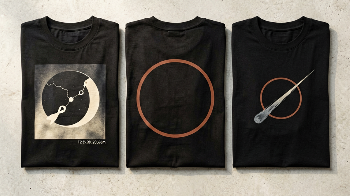 Total Solar Eclipse Aug 12, 2026 — How the Path of Totality Becomes a Graphic Tee Capsule (and What Independent Labels Should Actually Drop)