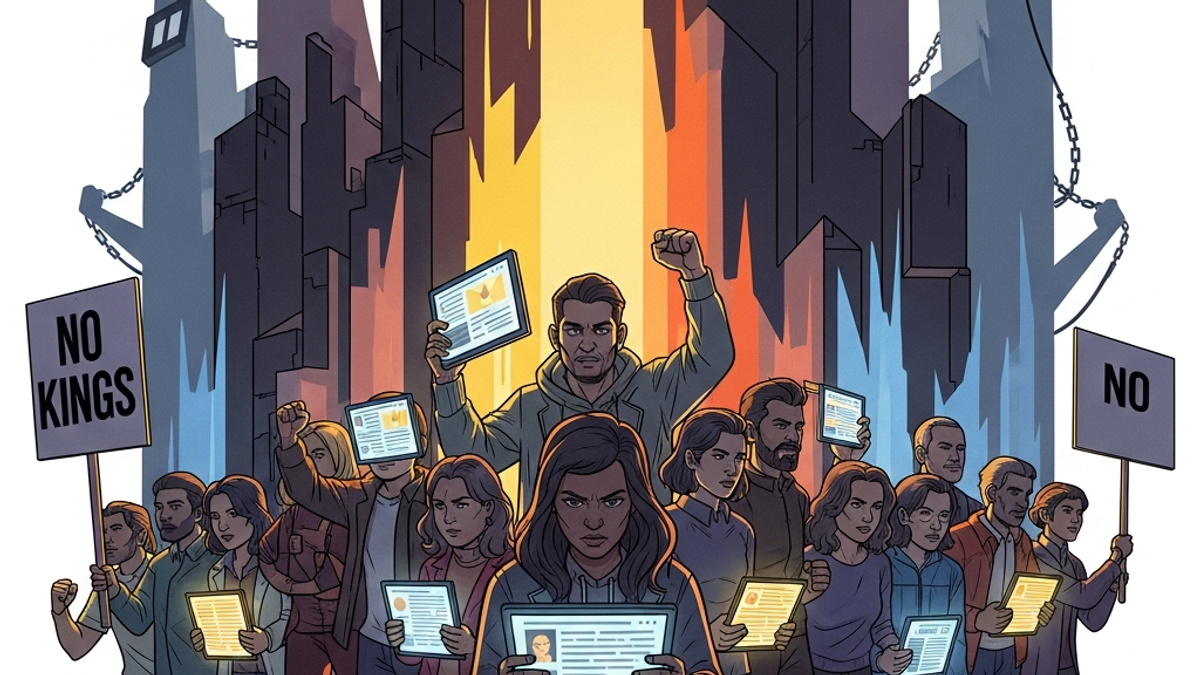 Who are the key groups or individuals organizing or supporting the "no kings protest"?