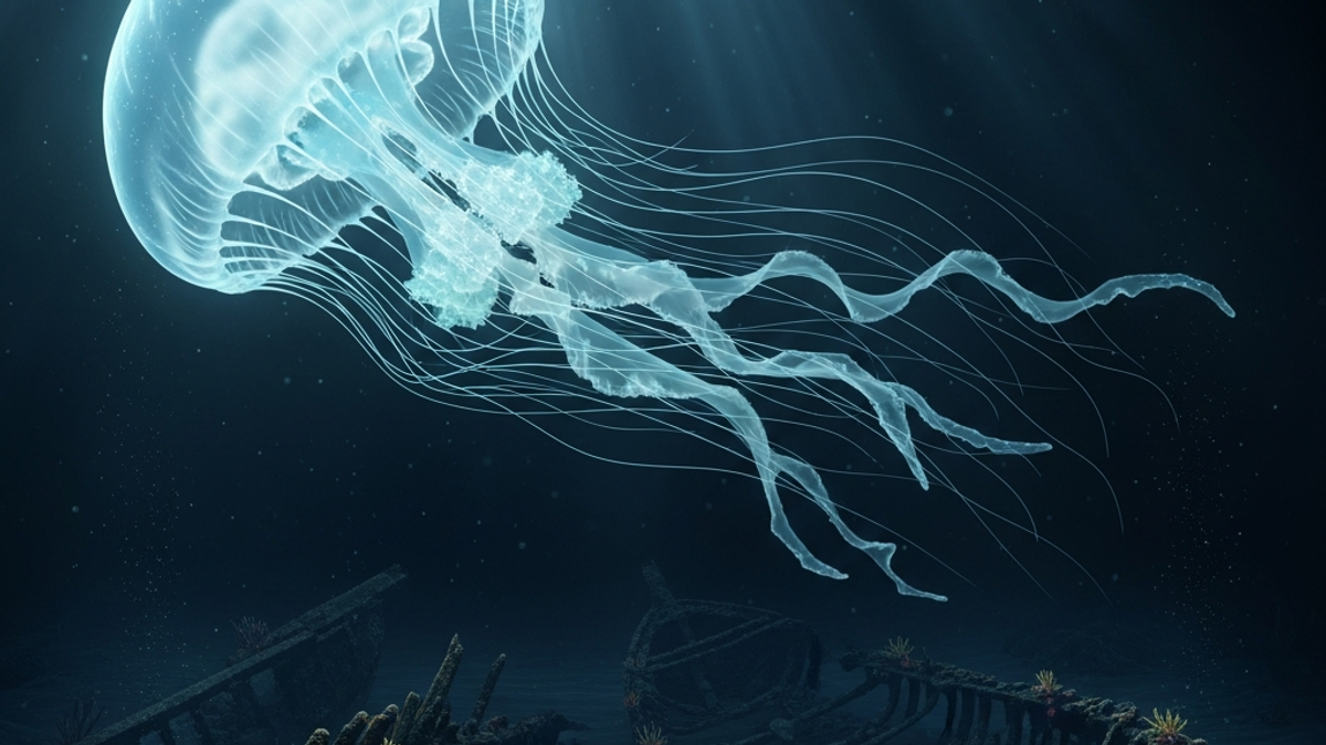 Where was the giant phantom jellyfish recently sighted or filmed?
