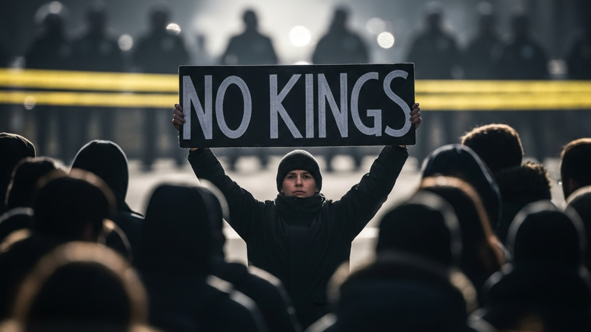 What kind of police presence or security measures are in place at the "no kings protest" locations?