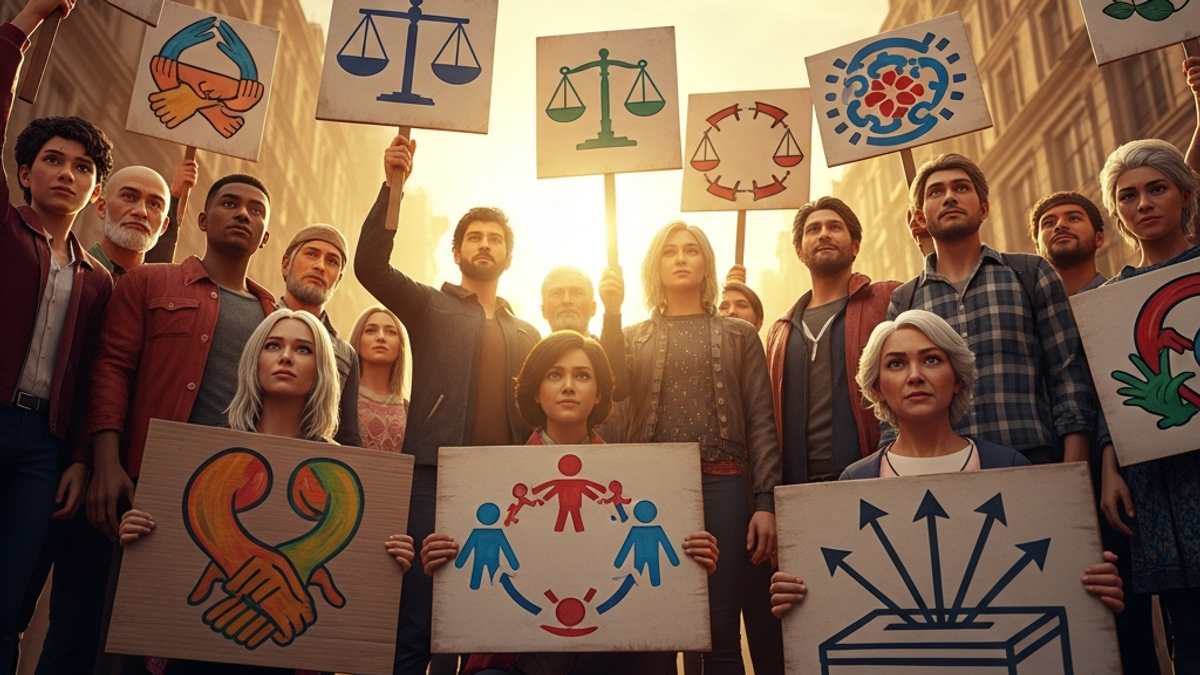 What are the main demands or goals of the "no kings protest" participants?