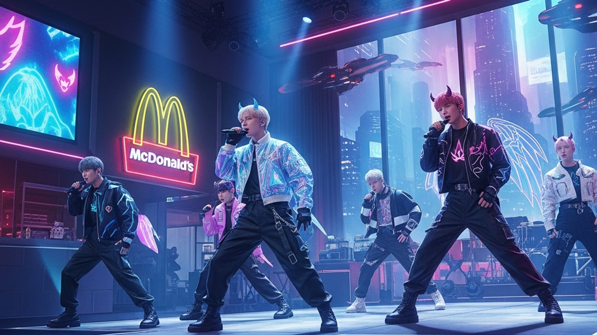 Is "kpop demon hunters mcdonalds" related to a new Kpop group debut or concept?