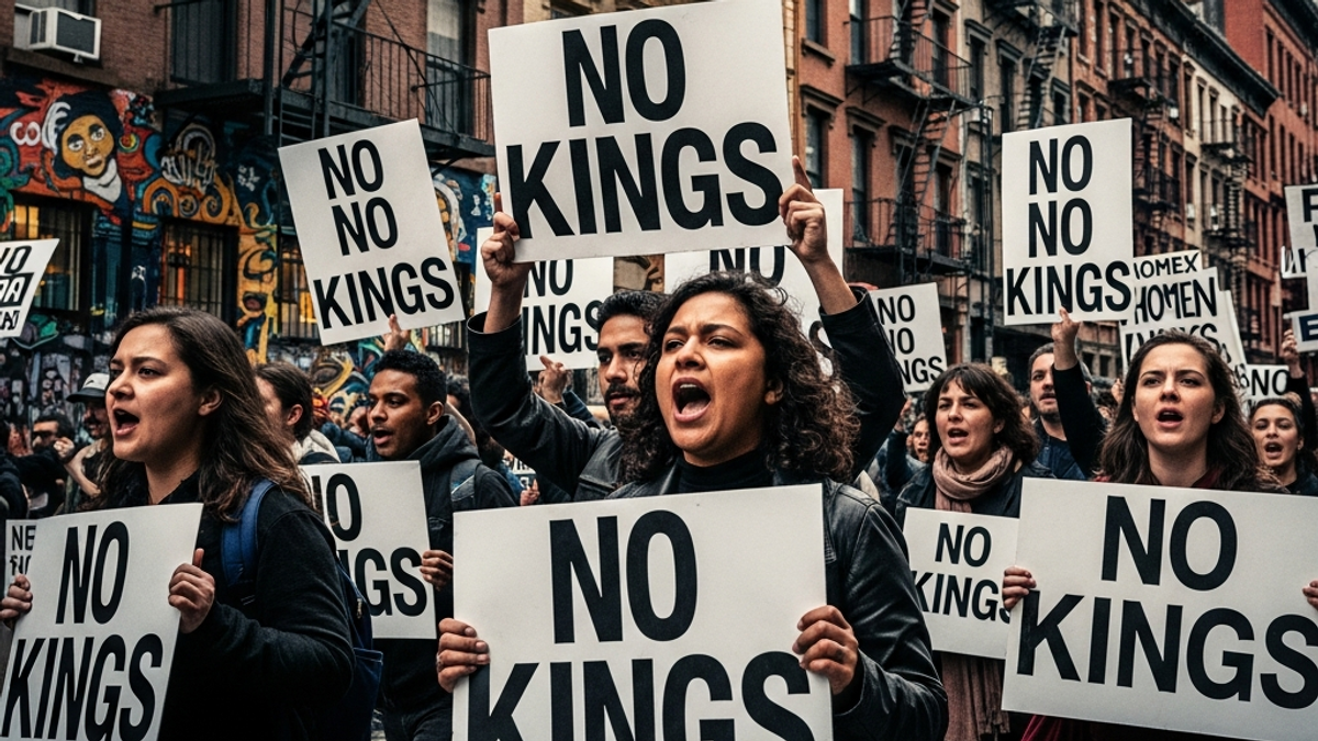 Where in New York City is the "no kings protest" primarily taking place?