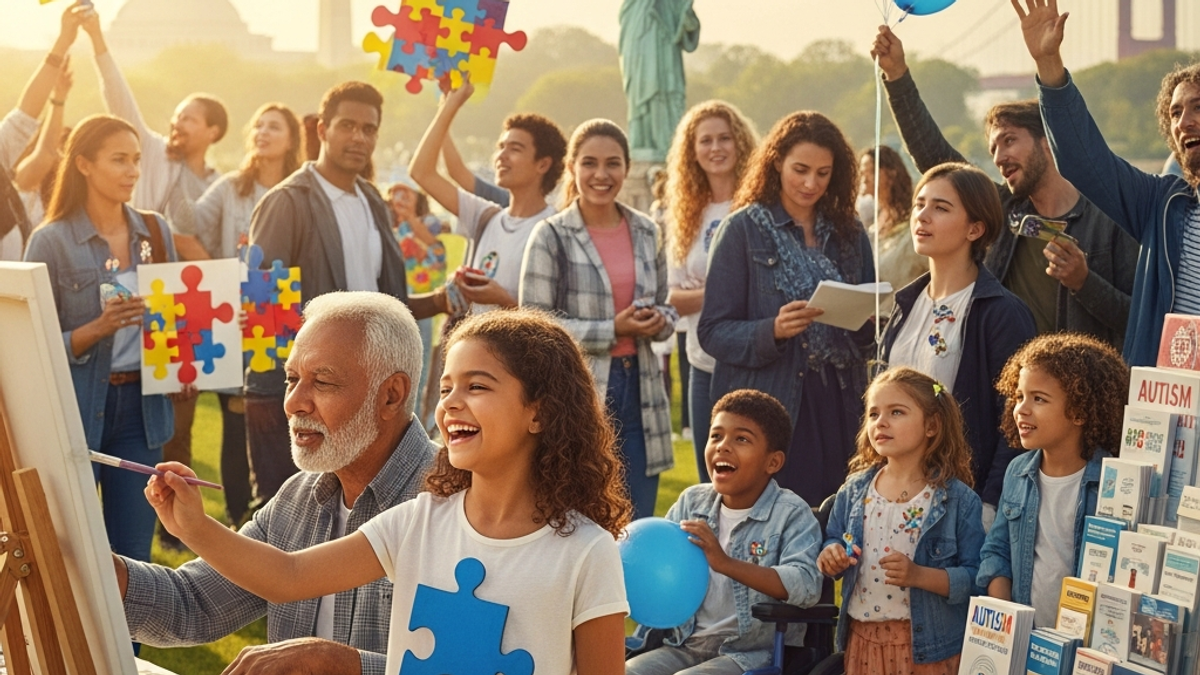 What are some common ways people observe or participate in Autism Awareness Day in America?