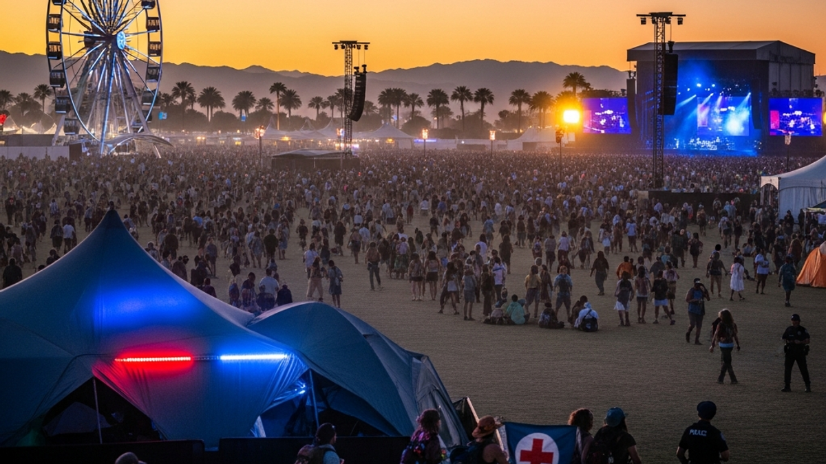 How are emergency services (police, fire, medical) responding to the situation at Coachella?