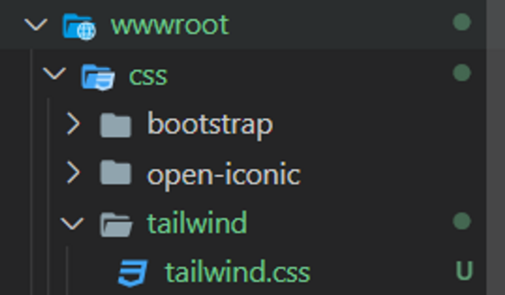 tailwind in folder