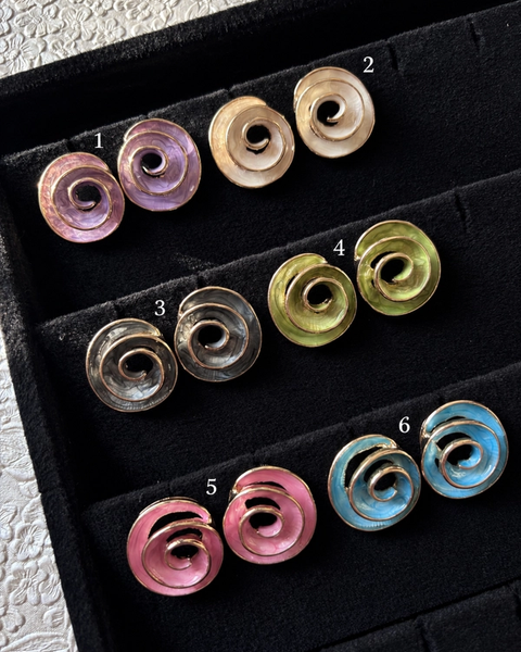 Hypnotic Swirl Stud Earrings
