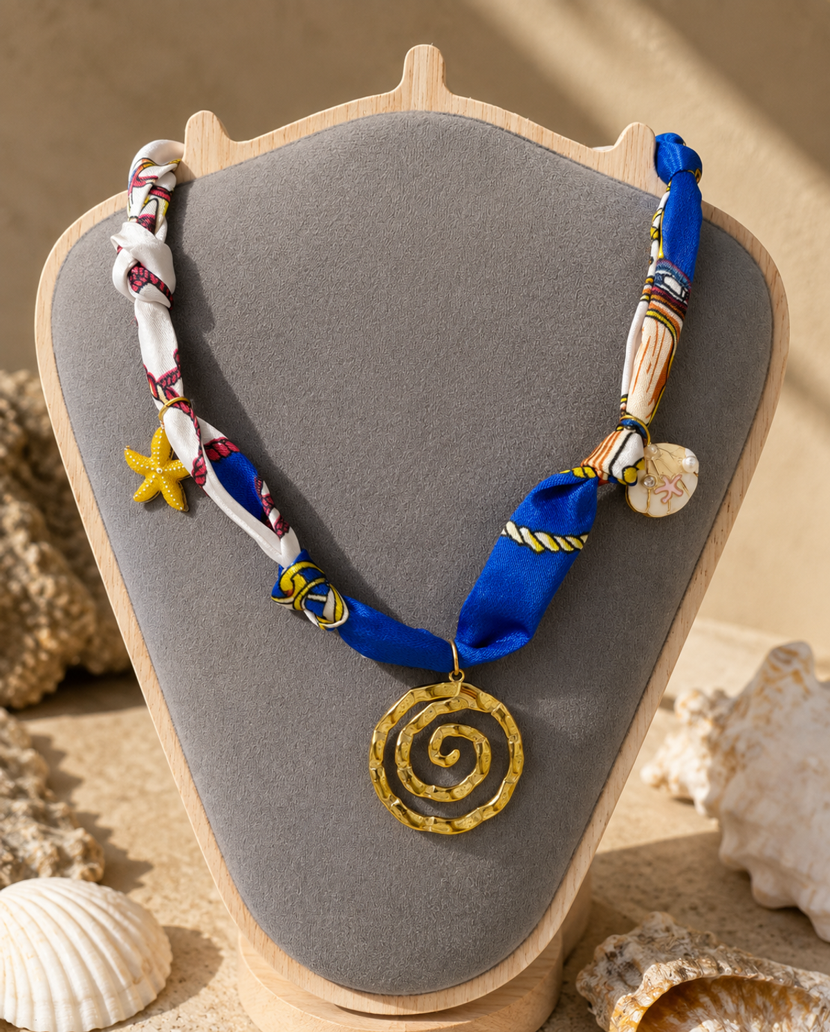 Coastal Spiral Silk Neckpiece