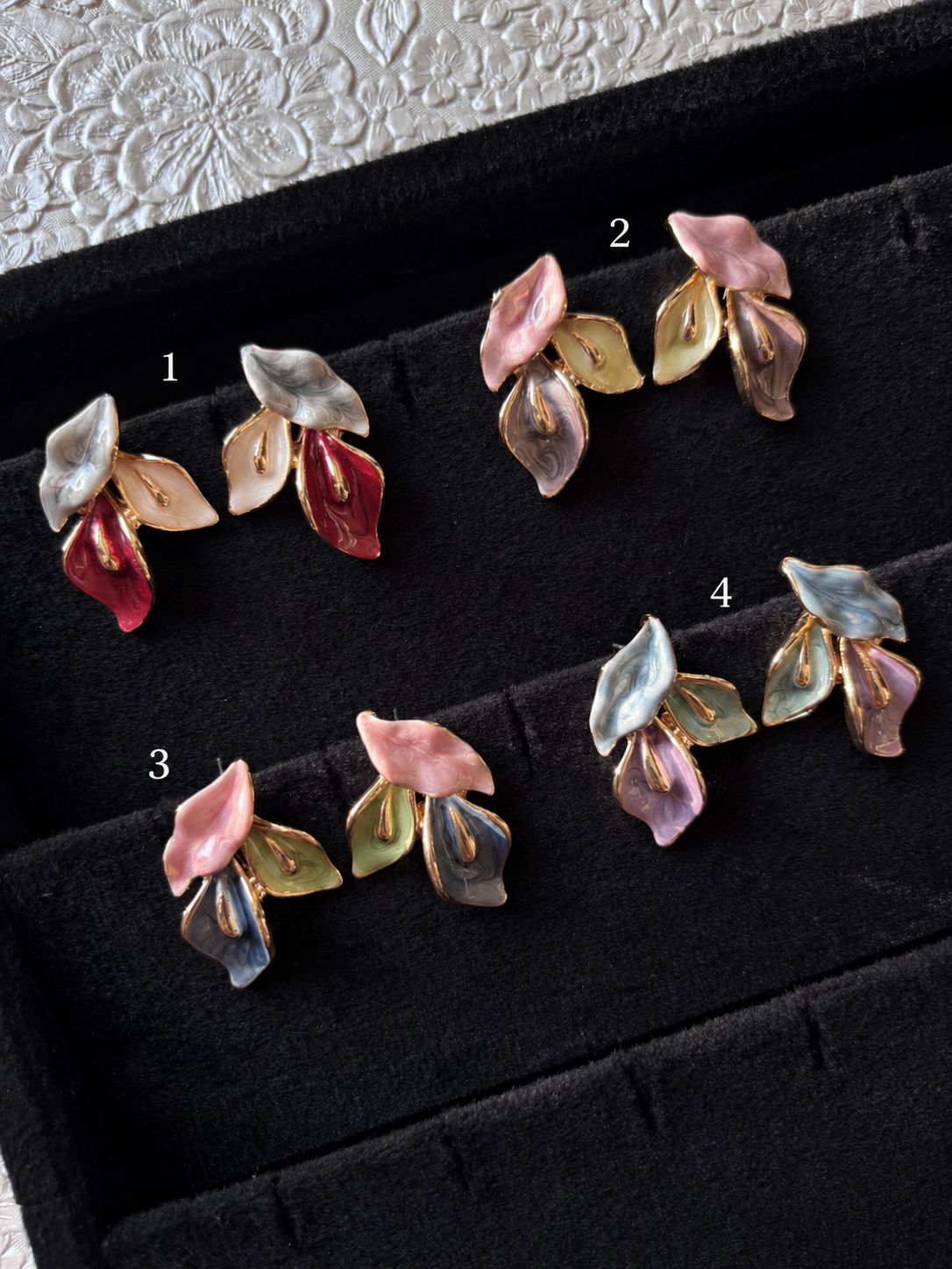 Pearlescent Calla Lily Earrings