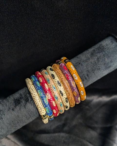 Enamel Evil Eye Bangle