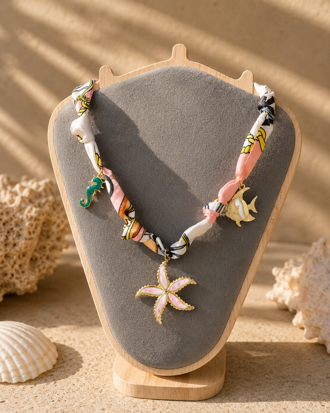 Coral Reef Silk Charm Neckpiece