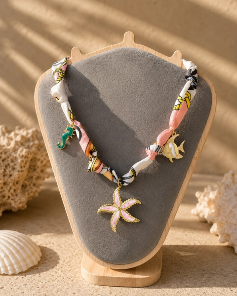 Coral Reef Silk Charm Neckpiece