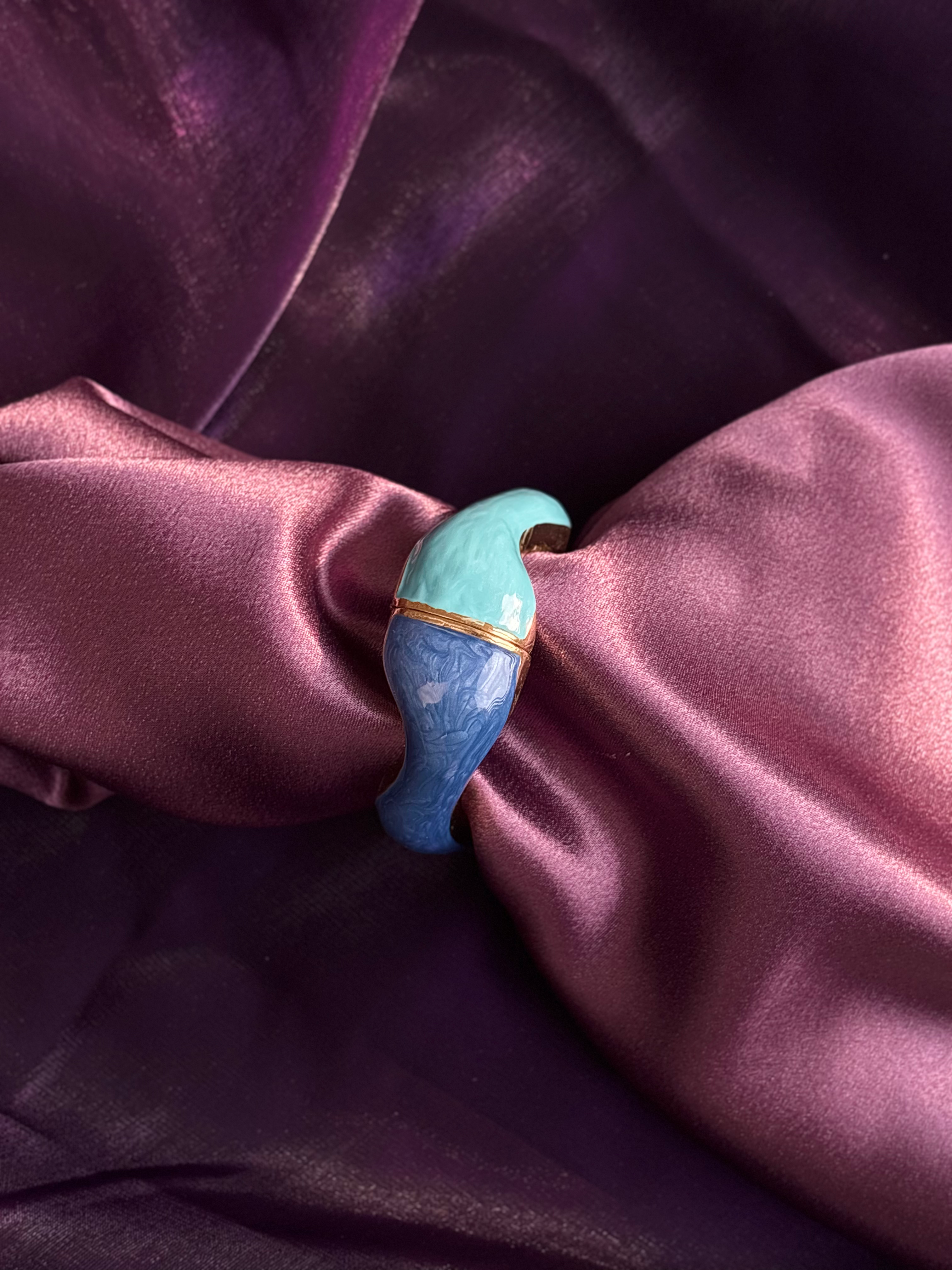 Enamel Curvy Bracelet - Double Color