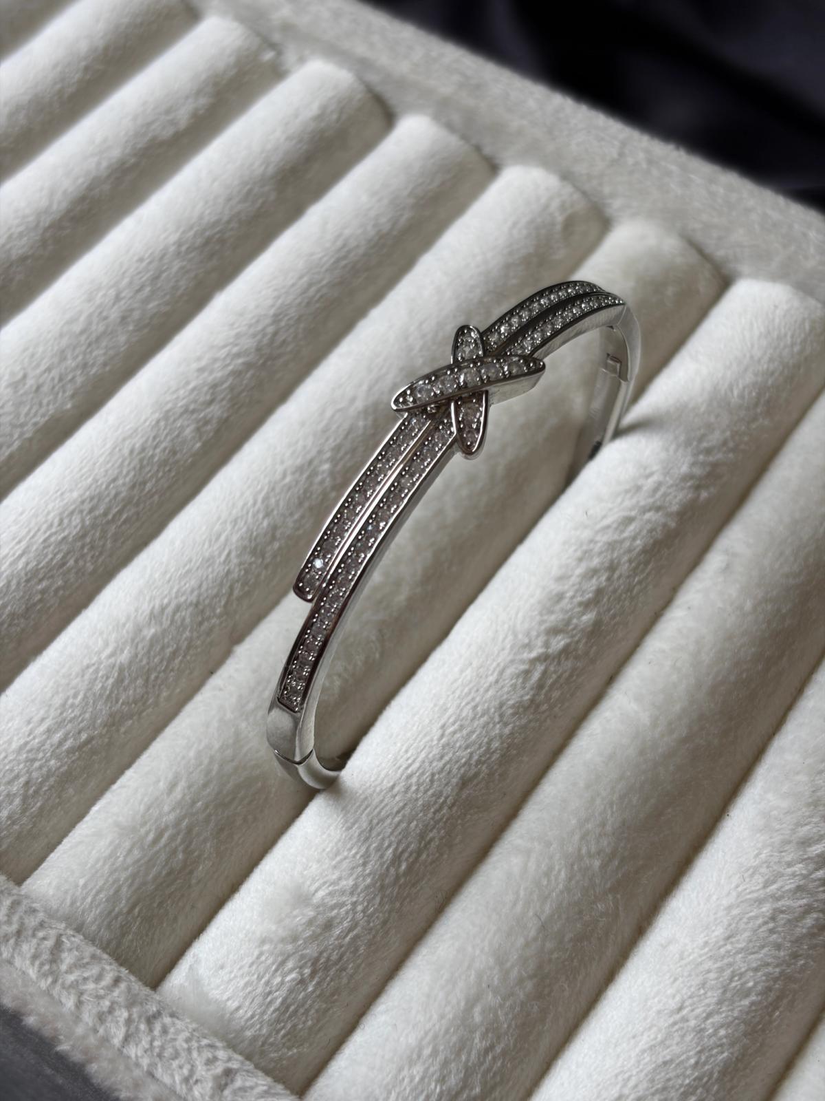 Silver Crossover Crystal Bracelet