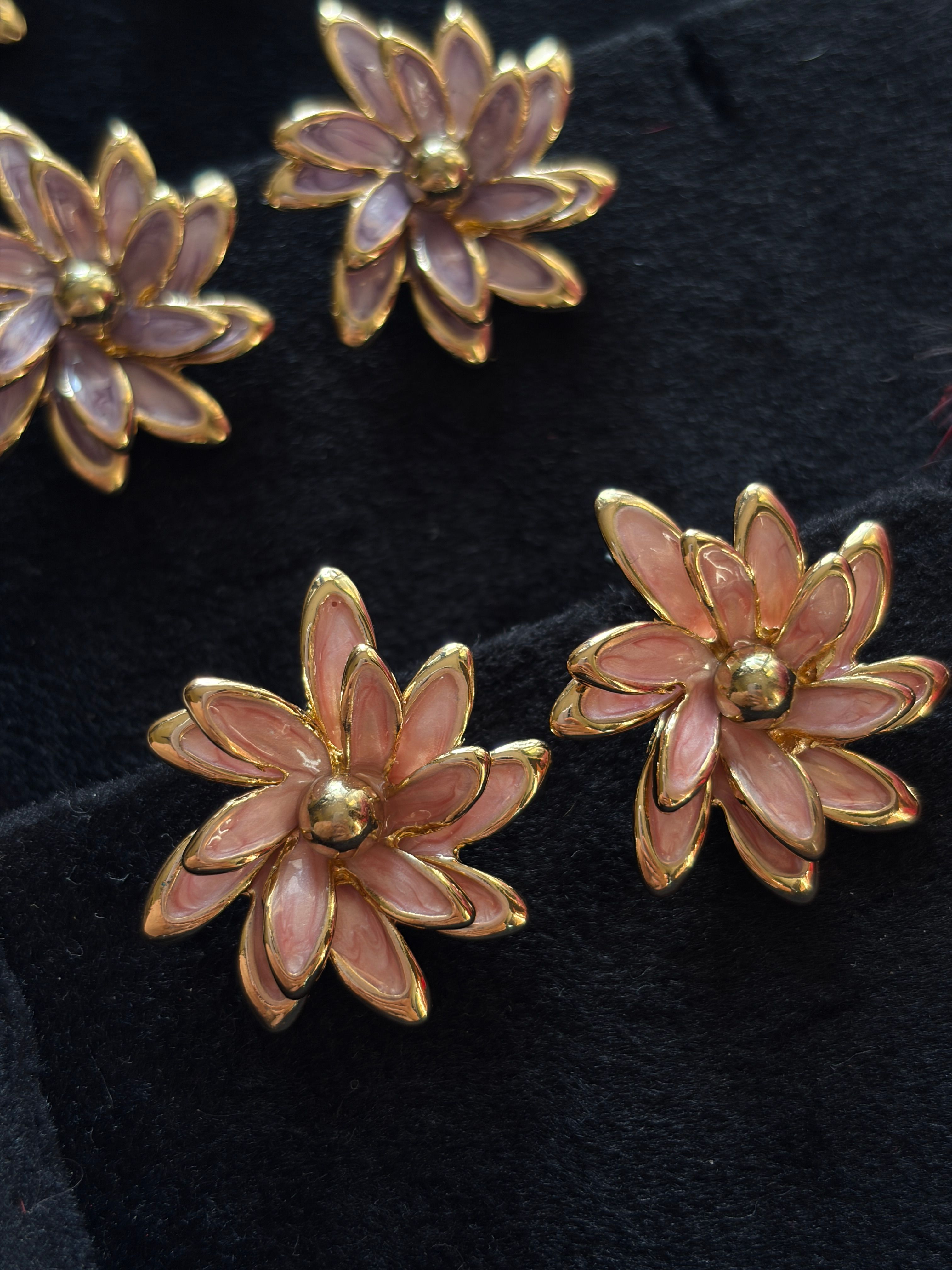 Pearlescent Lotus Stud Earrings