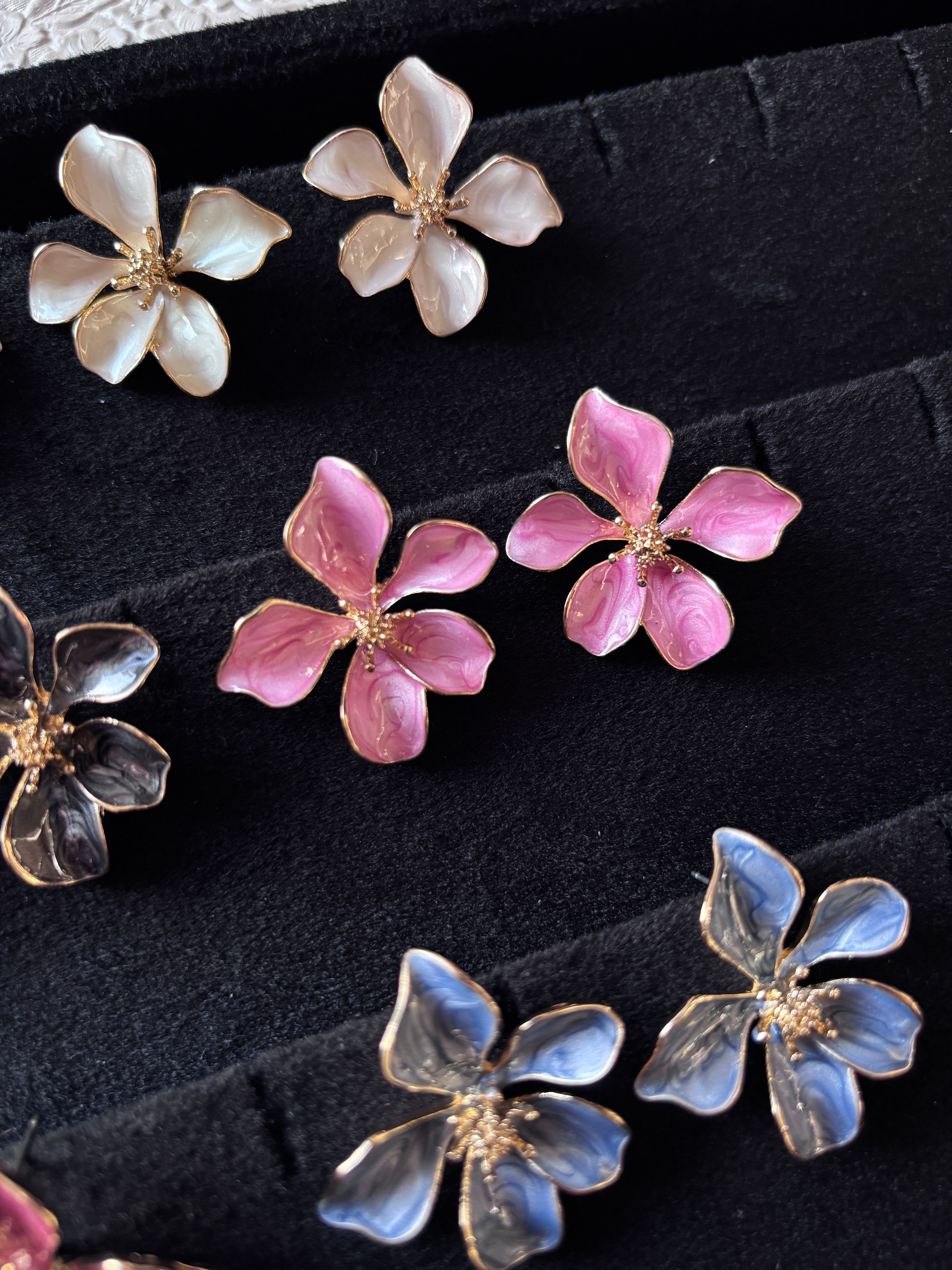 Phantom Orchid Stud Earrings