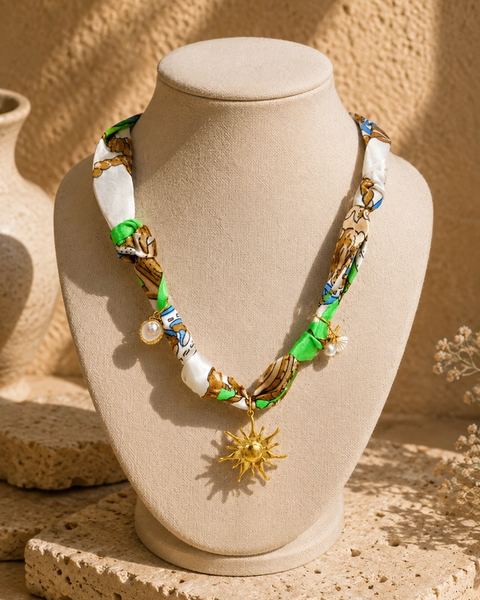 Golden Sunburst Silk Neckpiece