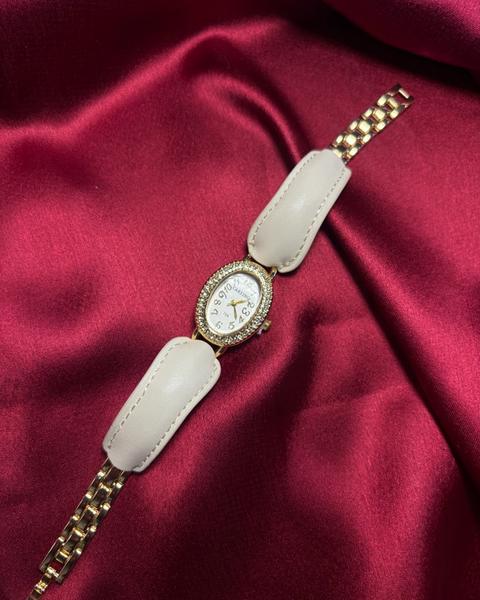 Crystal Halo Hybrid Oval Watch