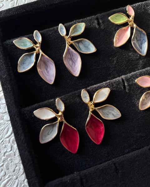 Pearlescent Foliage Cluster Earrings