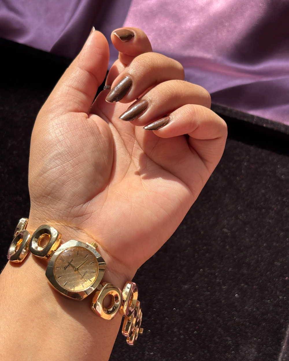 Chunky Modern Gold Link Watch — anti-tarnish enamel watches by GetSetBuyy — image 1 of 4