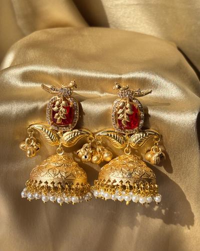 Bagh-e-Bahar Birdies — anti-tarnish enamel earrings by GetSetBuyy — image 1 of 2