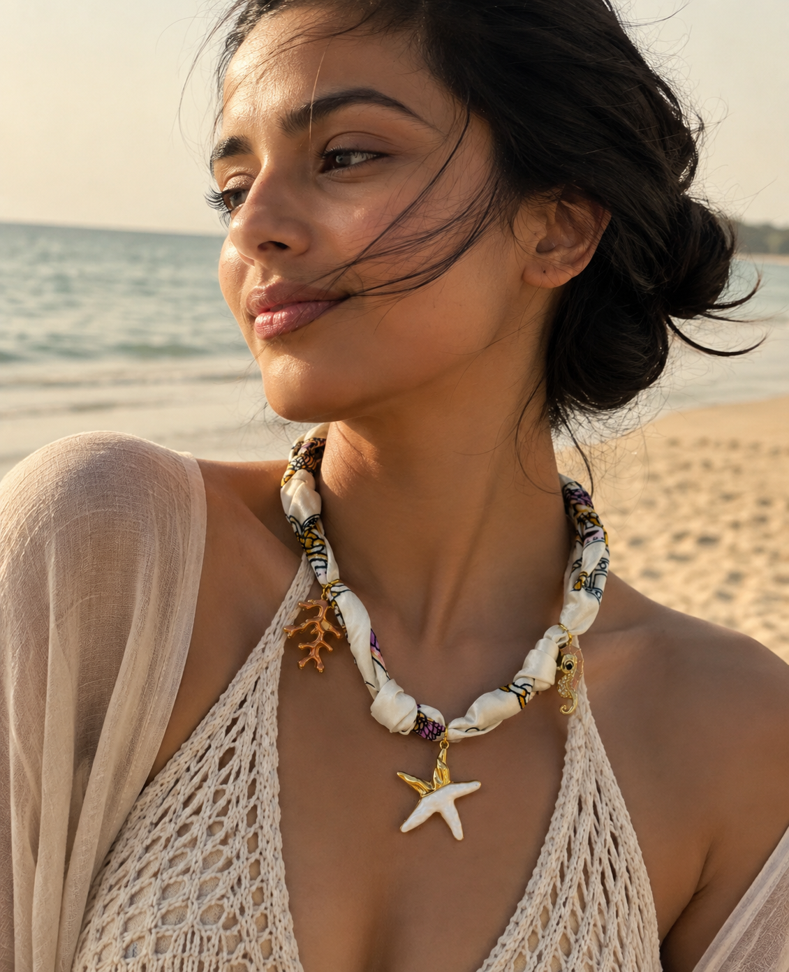 Seaside Silk Charm Neckpiece