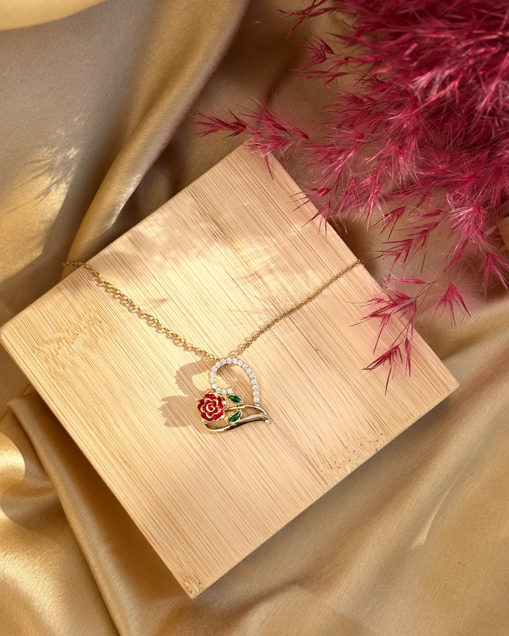 Heart Rose Pendant