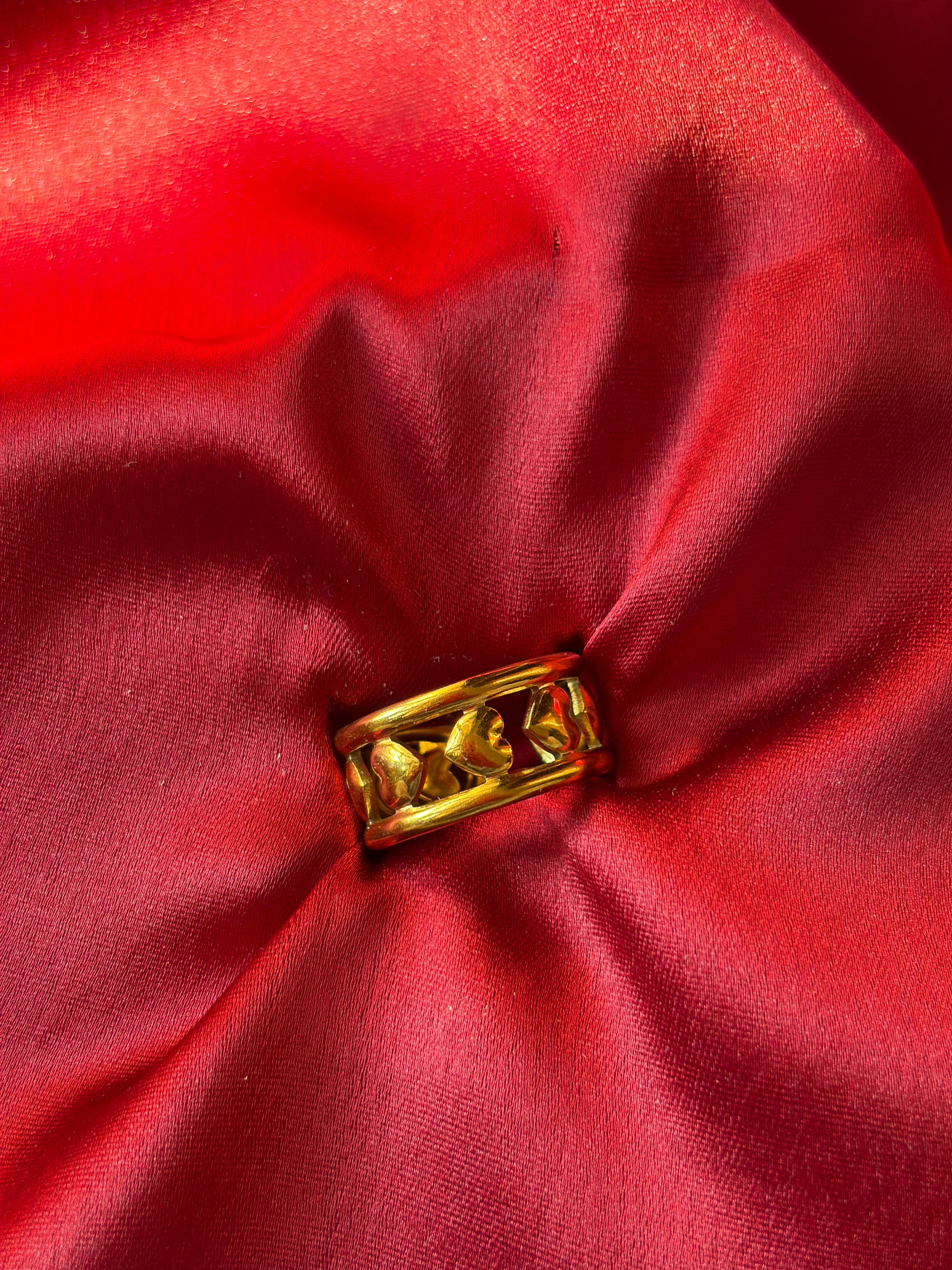 Gold Heart Ring — gold-plated stainless steel, close-up view