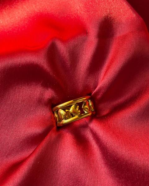 Gold Heart Ring — gold-plated stainless steel, close-up view