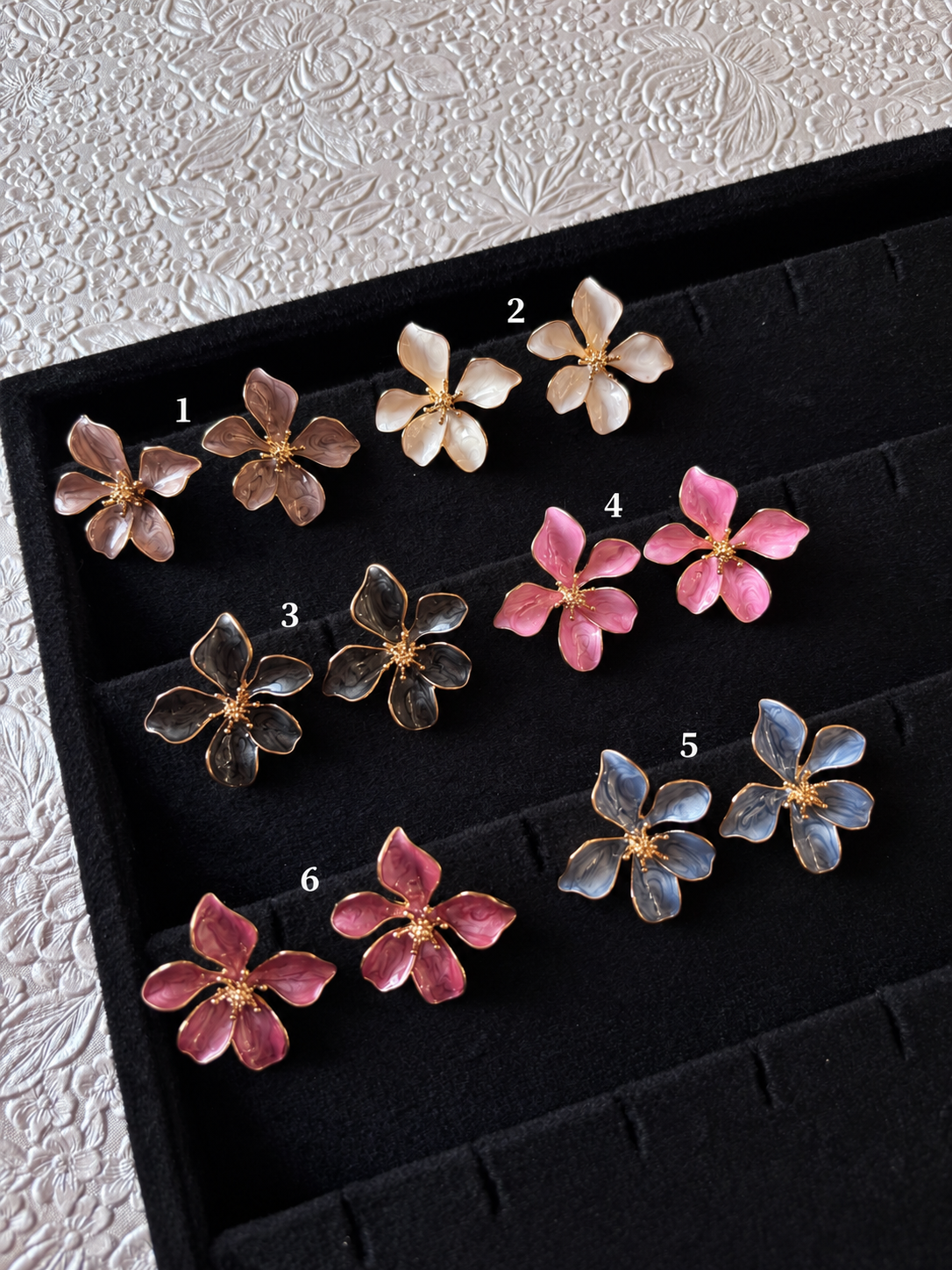 Phantom Orchid Stud Earrings