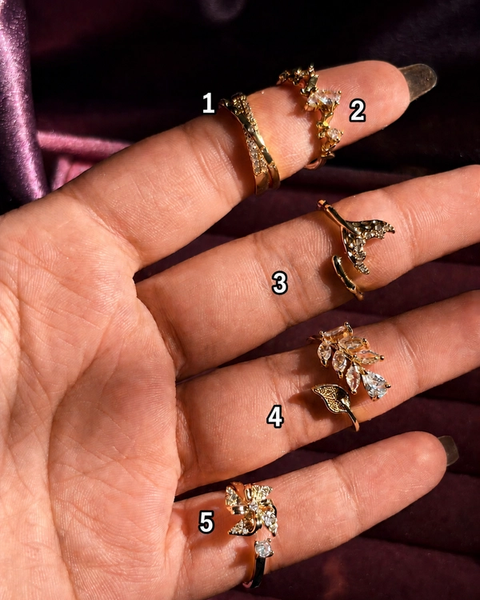 The Dainty Crystal Stacking Rings (Adjustable)