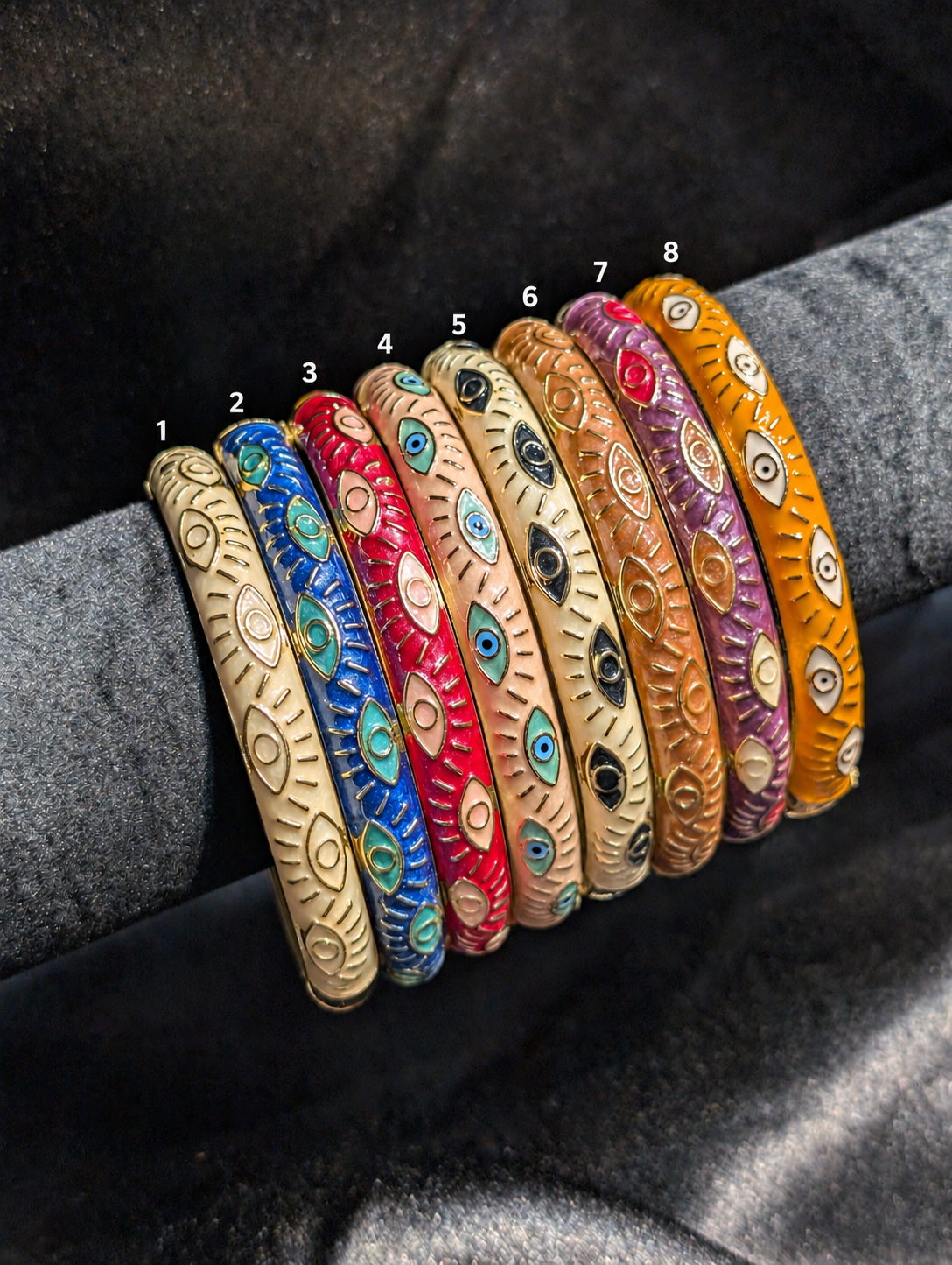 Enamel Evil Eye Bangle