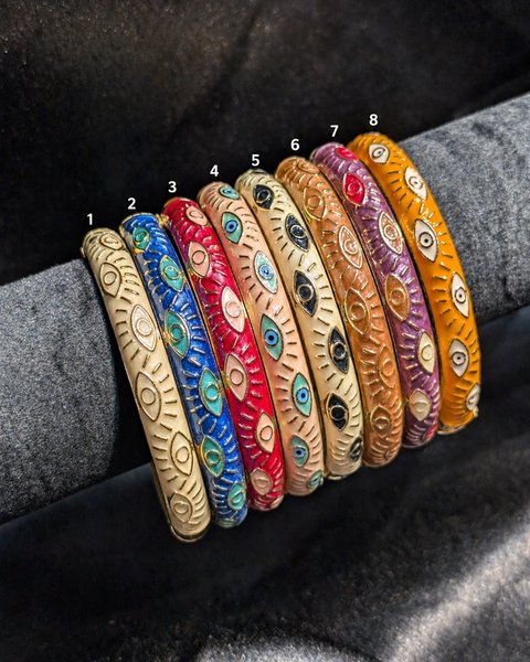 Enamel Evil Eye Bangle
