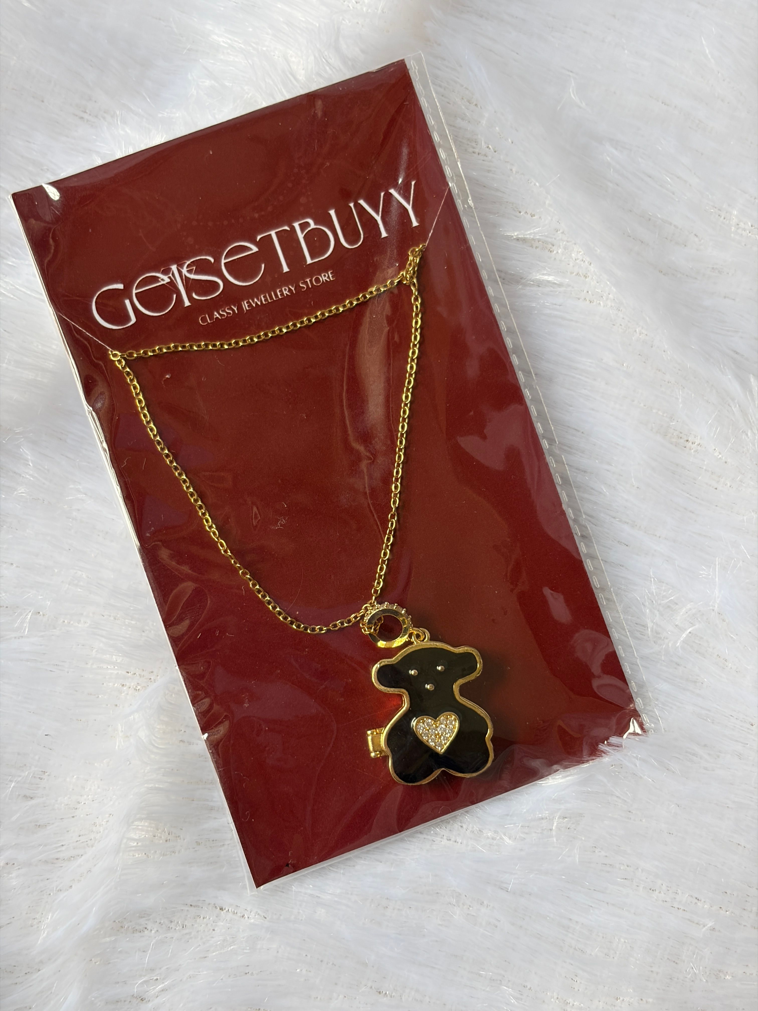 Cute openable teddy pendant