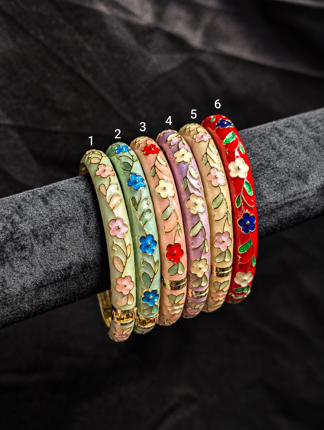 Enamel Blossom Bangle