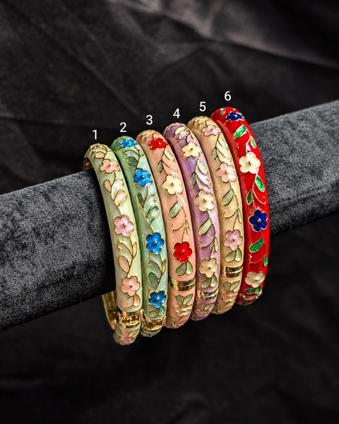 Enamel Blossom Bangle