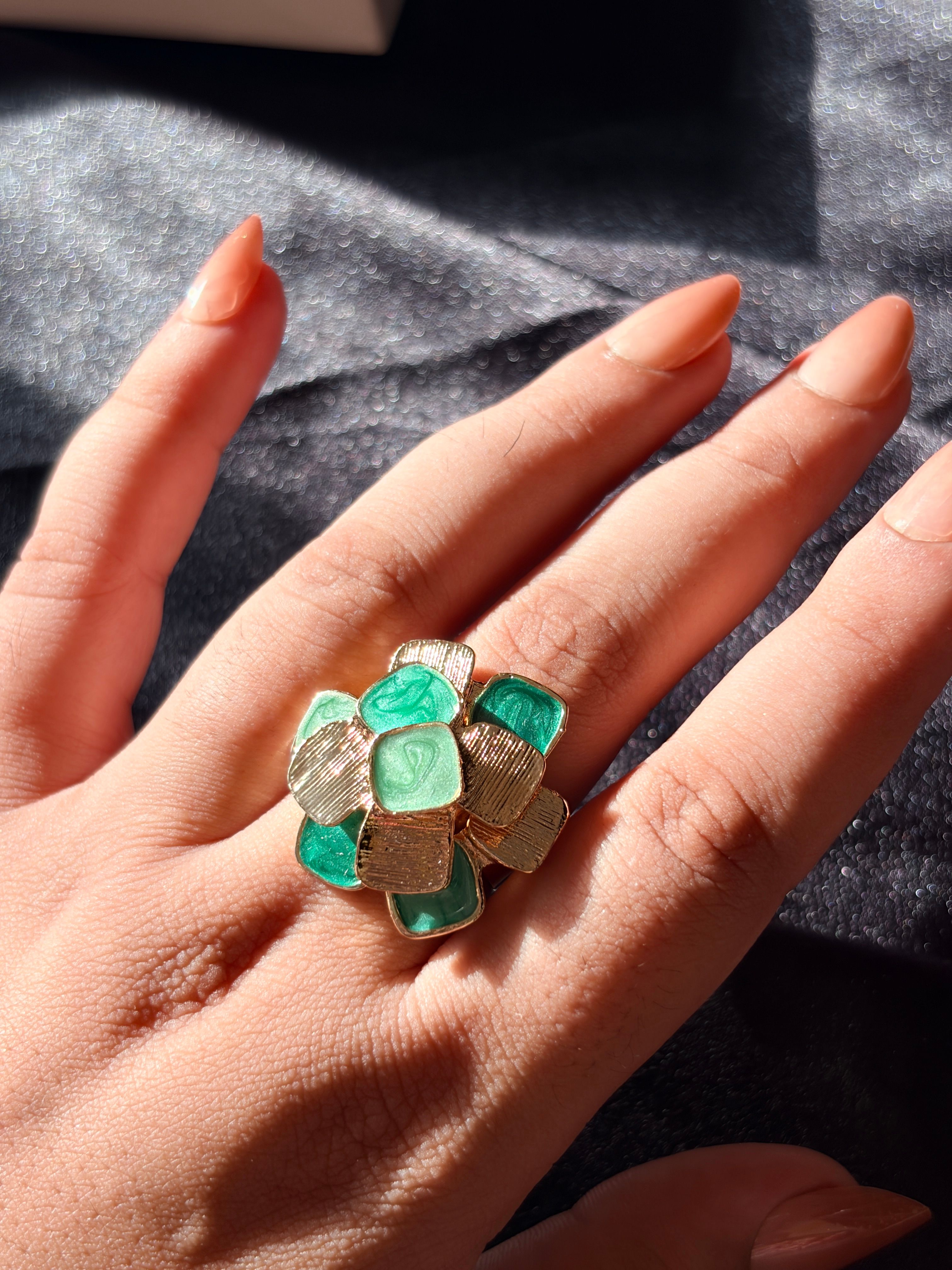 Mosaic Bloom Statement Ring