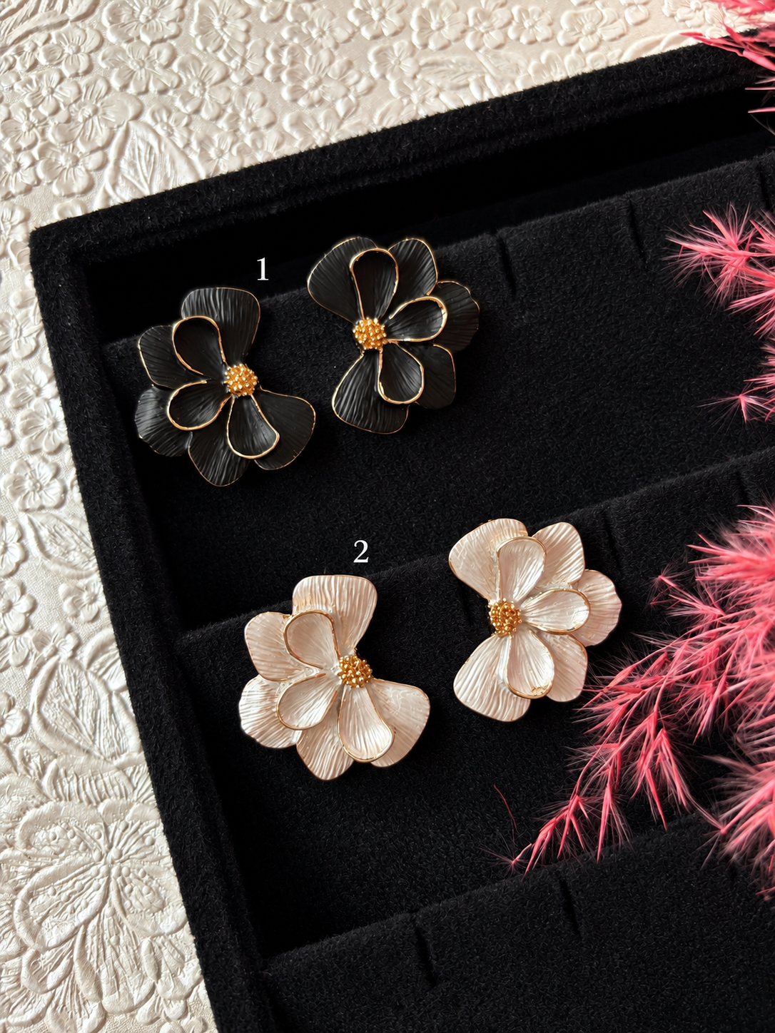 Textured Blossom Statement Earrings