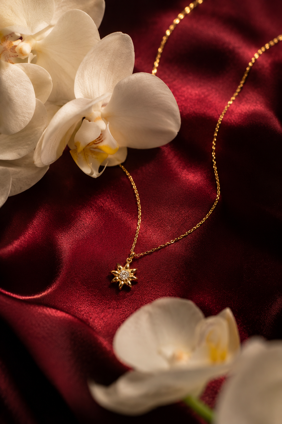 Gold Crystal Starburst Pendant