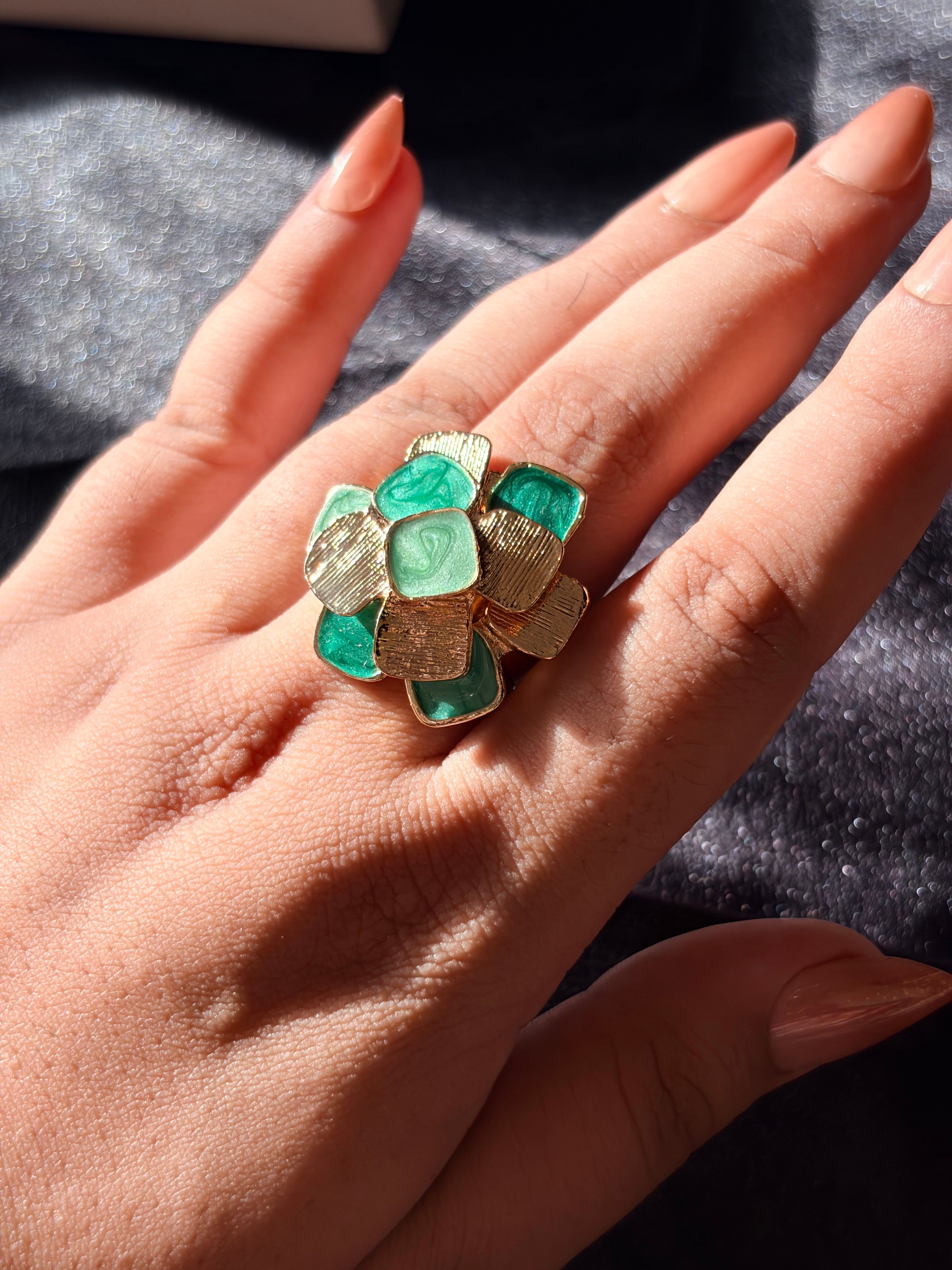 Mosaic Bloom Statement Ring