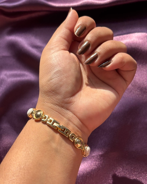 Marble Gold Bracelet Watch — anti-tarnish enamel watches by GetSetBuyy — image 2 of 4