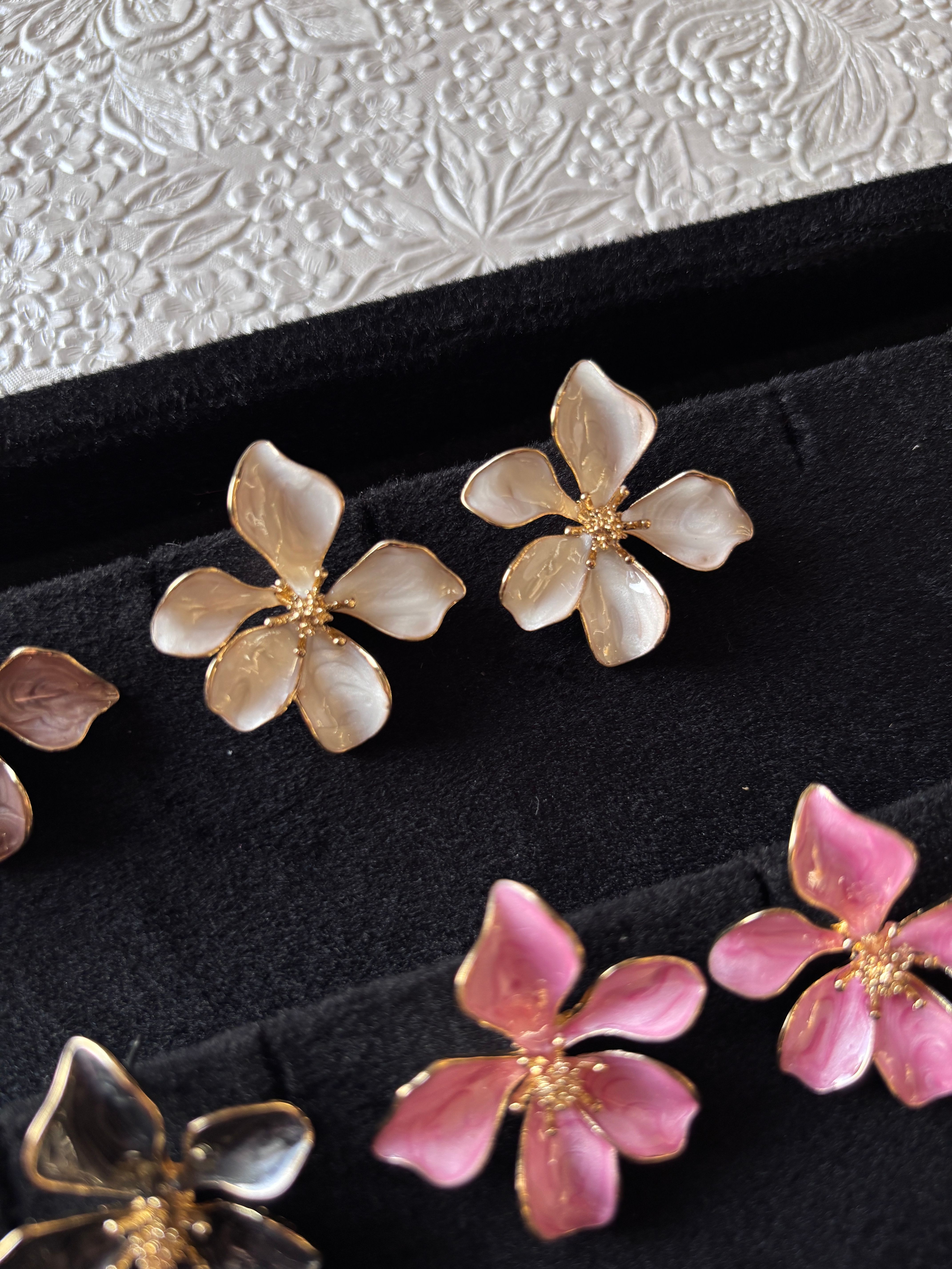 Phantom Orchid Stud Earrings