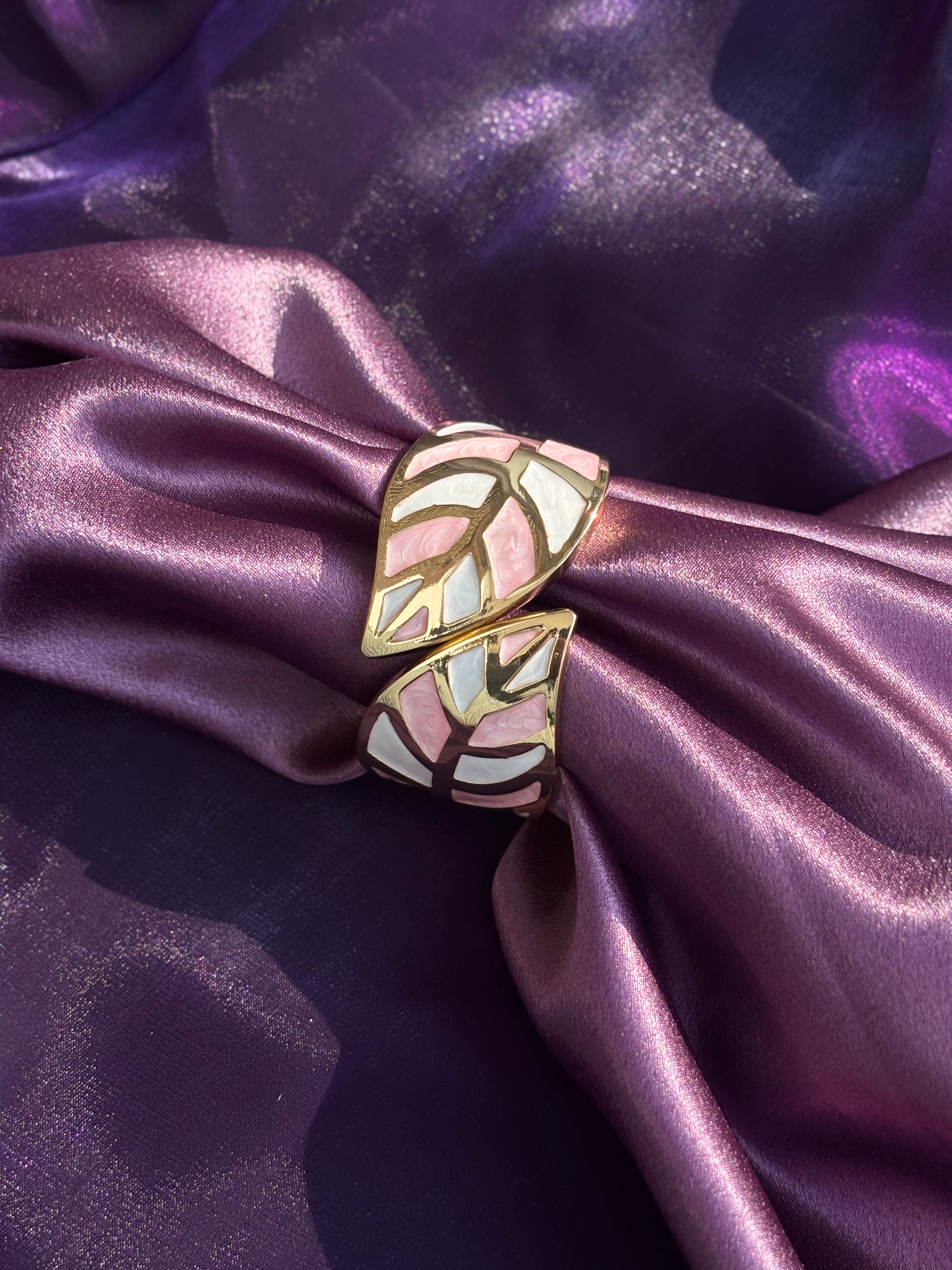 Enamel Double Leaf Bracelet — anti-tarnish enamel bracelets by GetSetBuyy — image 2 of 2