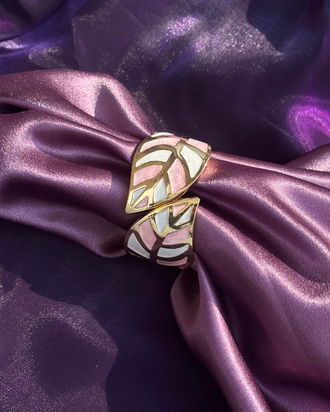 Enamel Double Leaf Bracelet — anti-tarnish enamel bracelets by GetSetBuyy — image 2 of 2