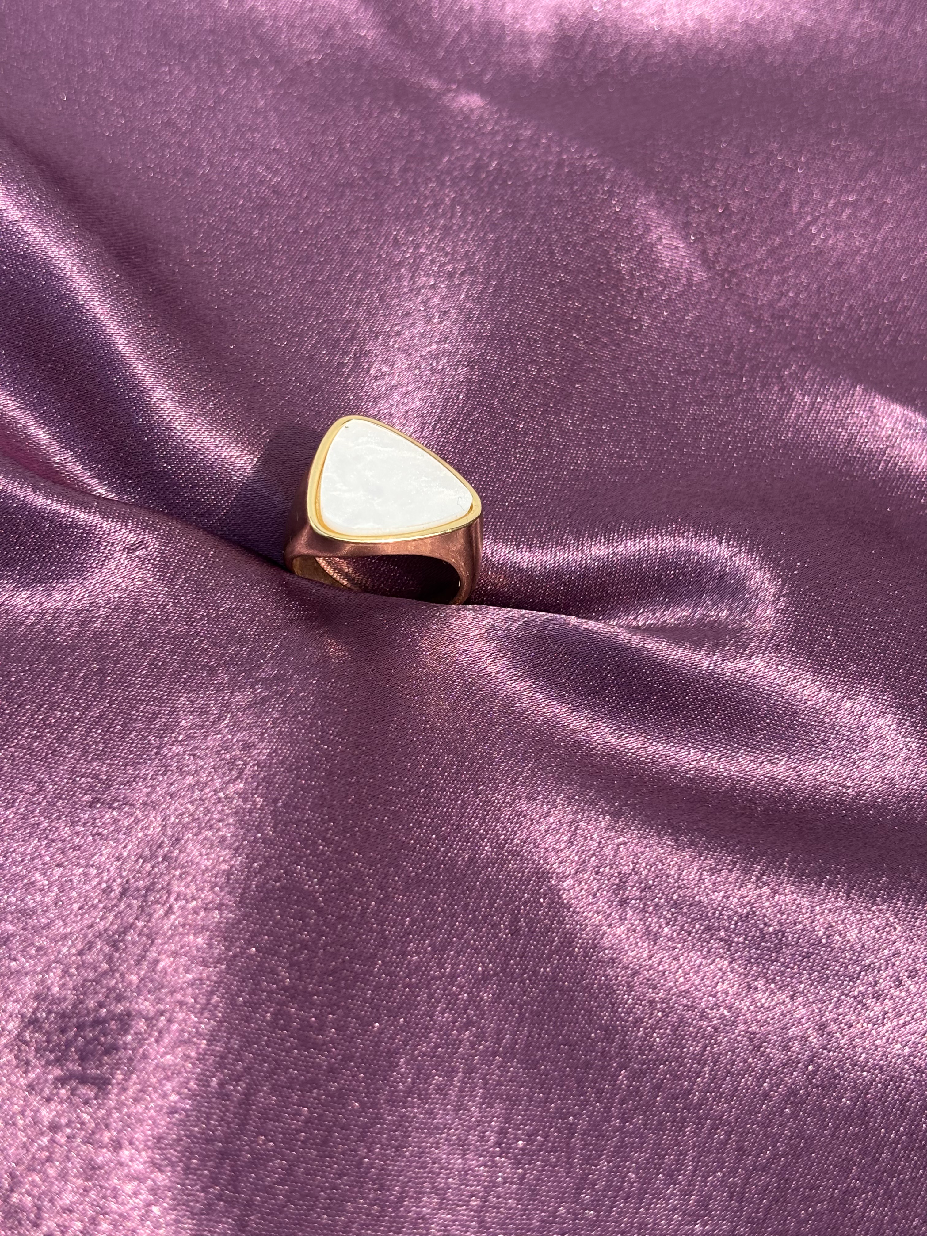 Enamel Triangular Statement Ring