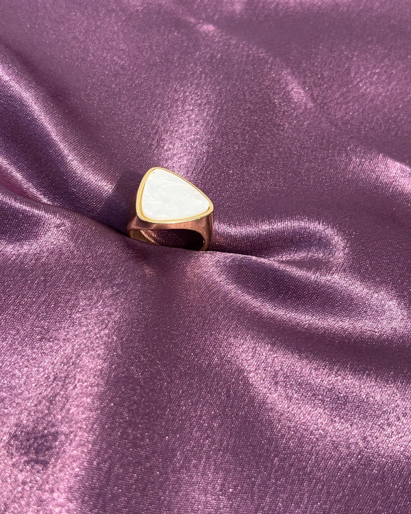 Enamel Triangular Statement Ring