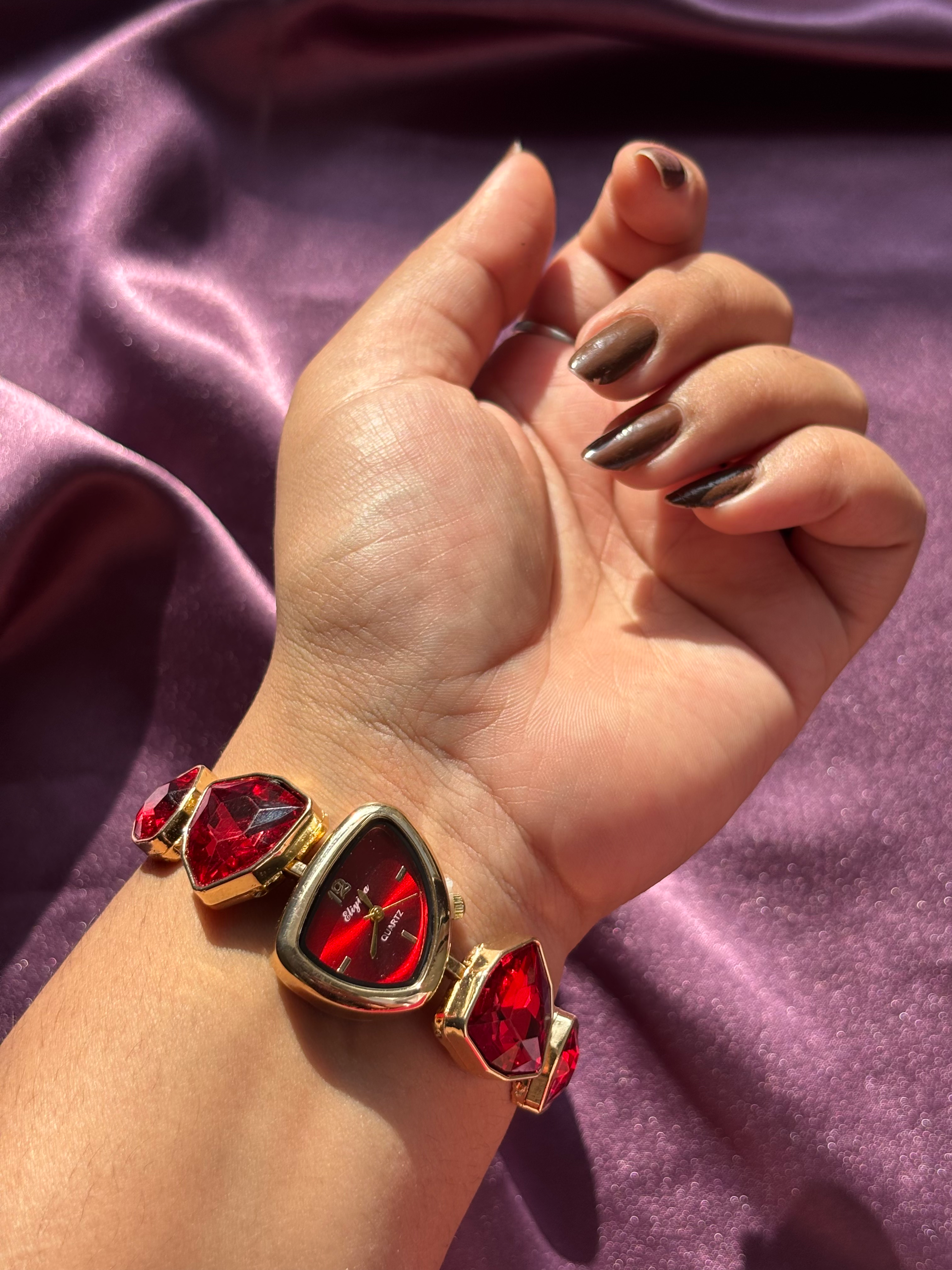 Red Crystal Bracelet Watch