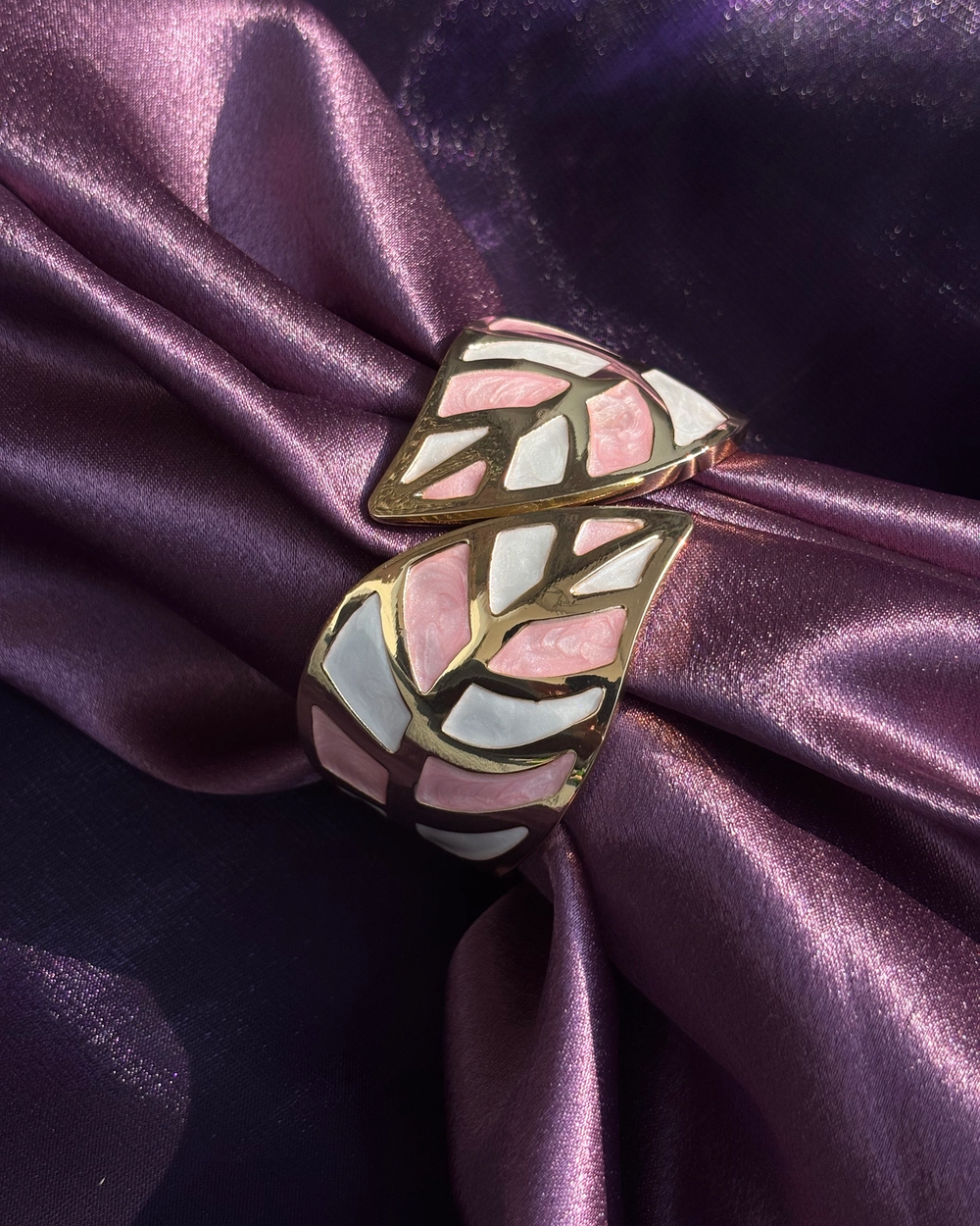 Enamel Double Leaf Bracelet — anti-tarnish enamel bracelets by GetSetBuyy — image 1 of 2