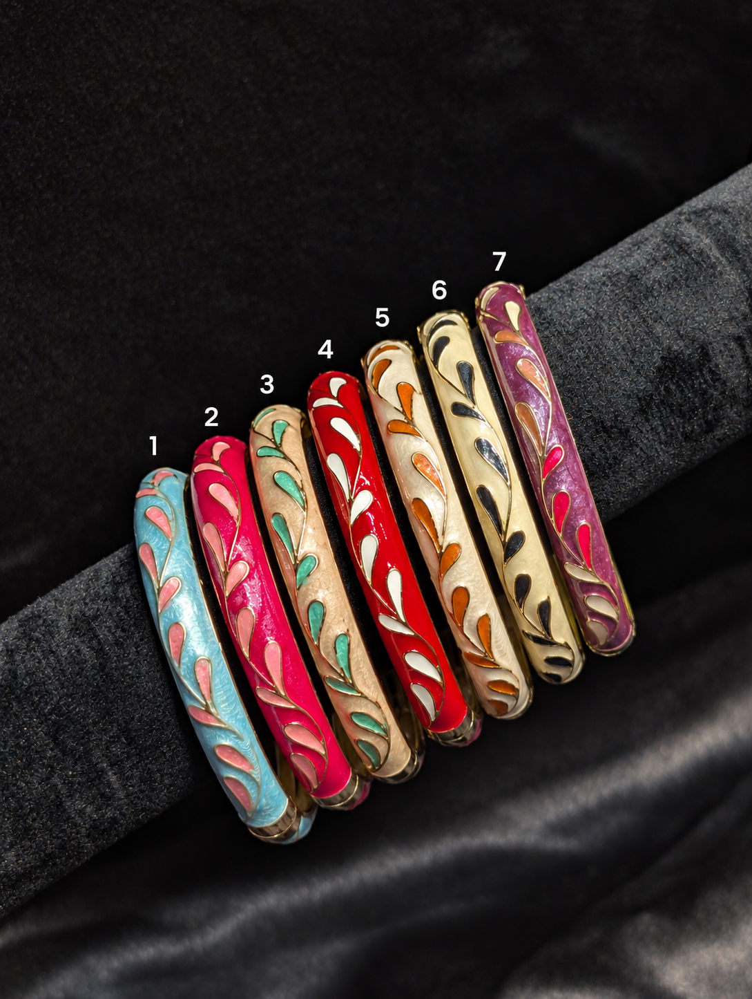 Enamel Leaf Bangle